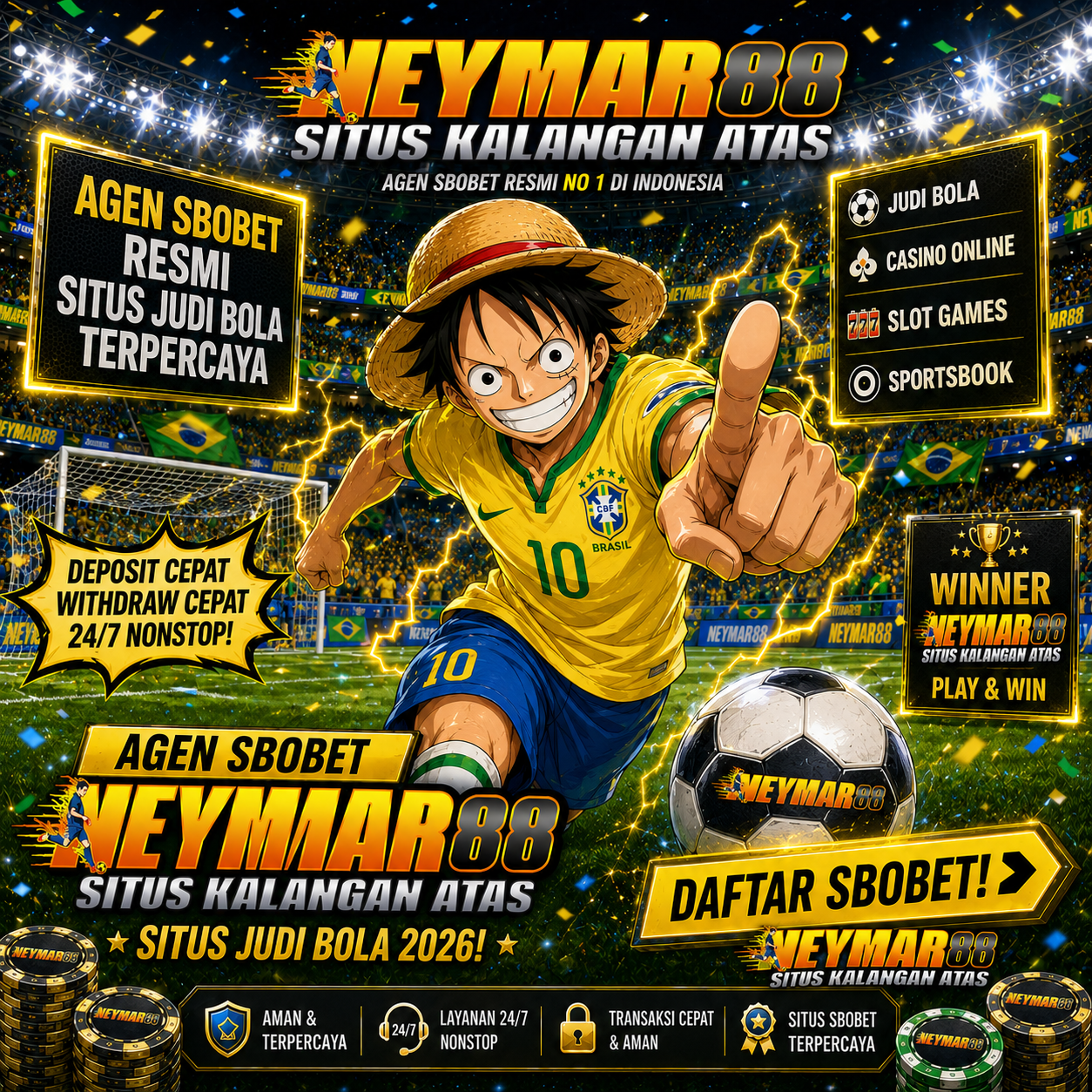 NEYMAR88 ⚡️ Situs Agen Judi Bola Parlay Sbobet Online Terpercaya Partner Resmi Piala Dunia 2026